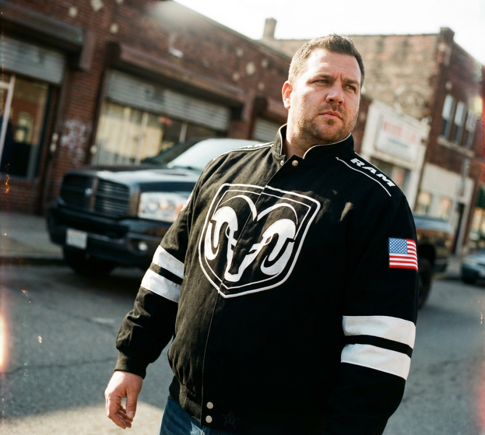 RAM ブラック スタジャン　レーシングジャケット RAM Jacket with big embroidered icon - Officially licensed US-Car